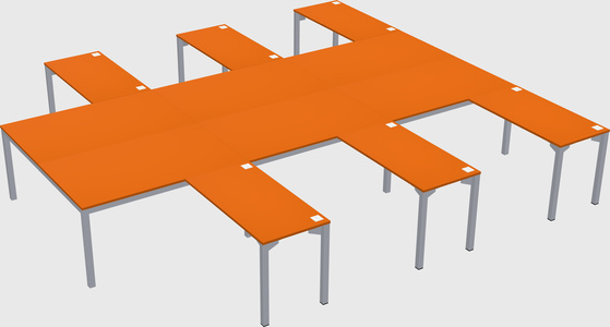 Shared l-shaped desk