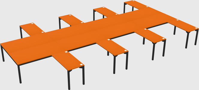 Shared l-shaped desk
