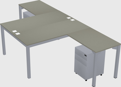 Shared l-shaped desk