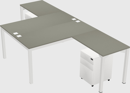 Shared l-shaped desk