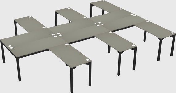 Shared l-shaped desk