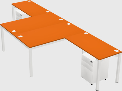 Shared l-shaped desk