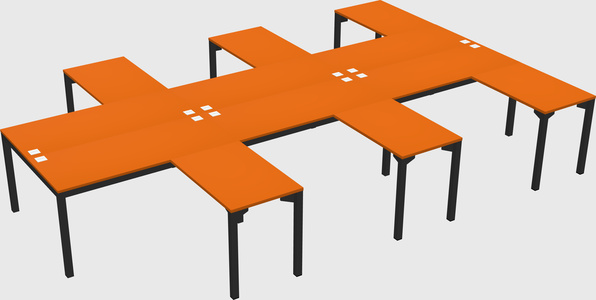 Shared l-shaped desk