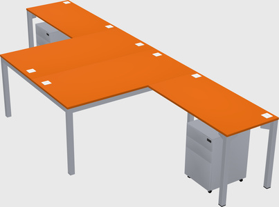 Shared l-shaped desk