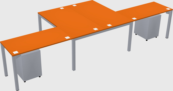 Shared l-shaped desk