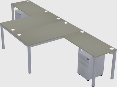 Shared l-shaped desk