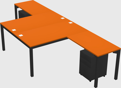 Shared l-shaped desk