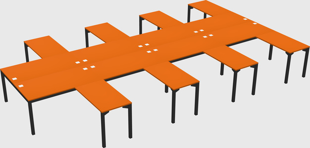 Shared l-shaped desk