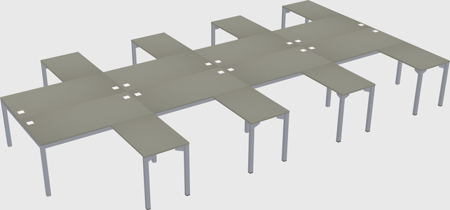 Shared l-shaped desk