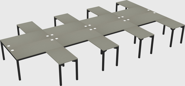 Shared l-shaped desk