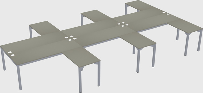 Shared l-shaped desk