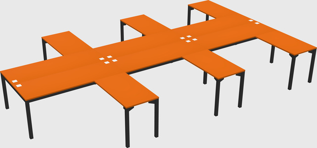 Shared l-shaped desk