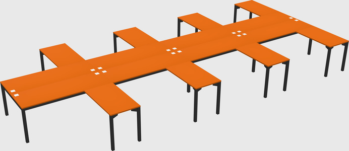 Shared l-shaped desk