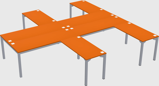 Shared l-shaped desk