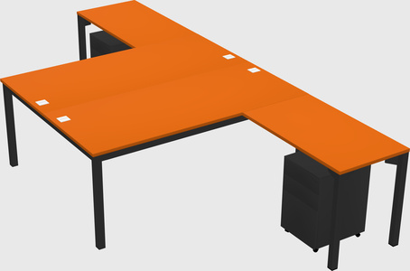 Shared l-shaped desk