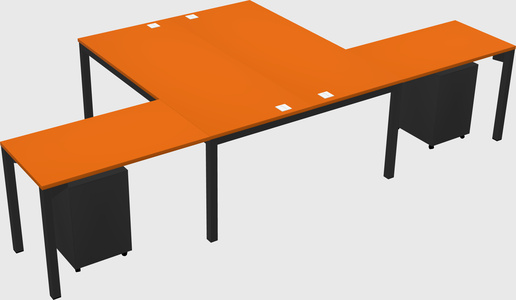 Shared l-shaped desk