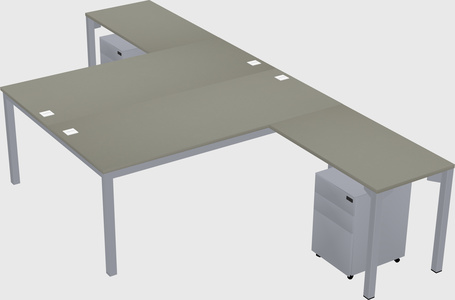 Shared l-shaped desk