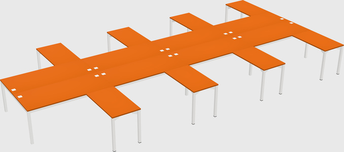 Shared l-shaped desk