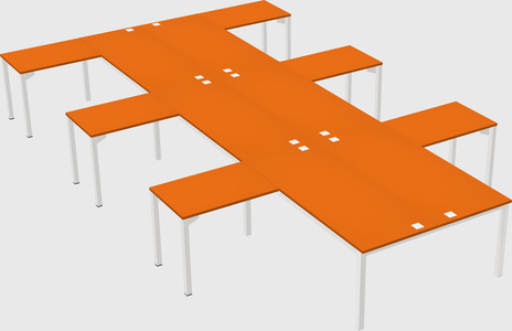 Shared l-shaped desk