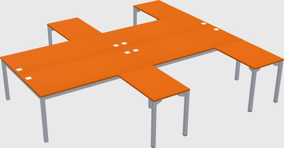 Shared l-shaped desk