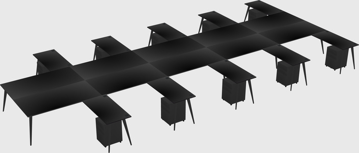 Shared l-shaped office desk system