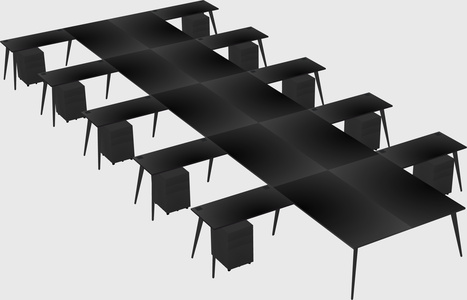 Shared l-shaped office desk system