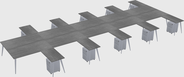 Shared l-shaped office desk system