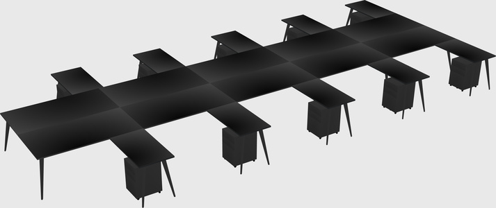 Shared l-shaped office desk system