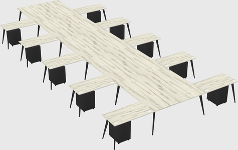 Shared l-shaped office desk system