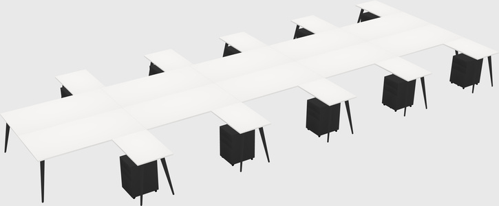 Shared l-shaped office desk system