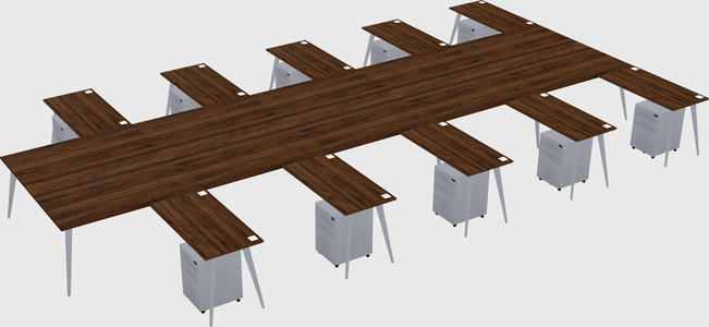 Shared l-shaped office desk system