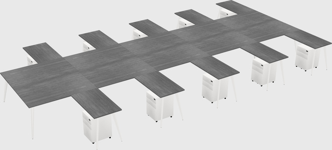 Shared l-shaped office desk system