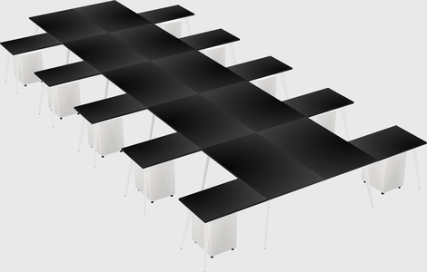 Shared l-shaped office desk system