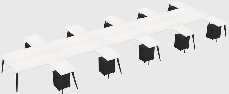 Shared l-shaped office desk system