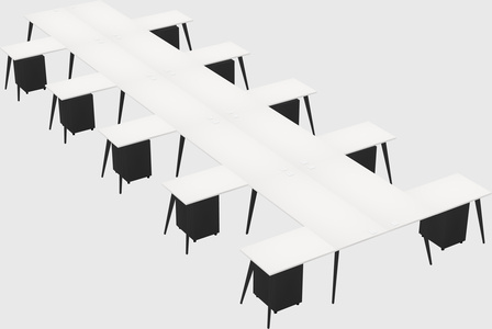 Shared l-shaped office desk system