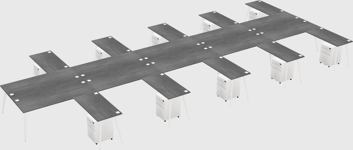 Shared l-shaped office desk system