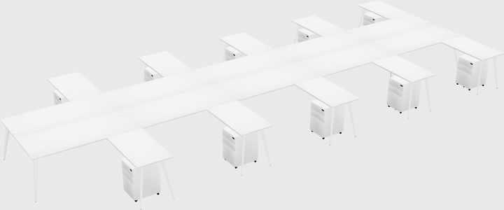 Shared l-shaped office desk system