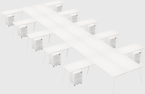 Shared l-shaped office desk system