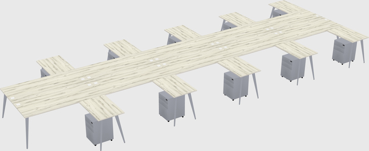 Shared l-shaped office desk system