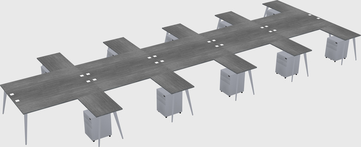 Shared l-shaped office desk system