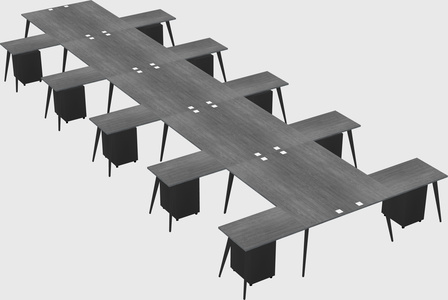 Shared l-shaped office desk system