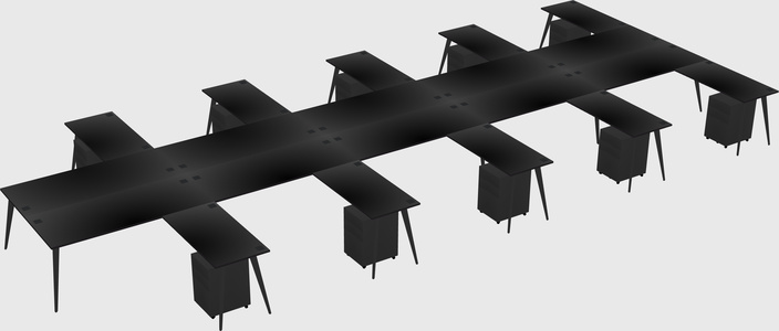 Shared l-shaped office desk system