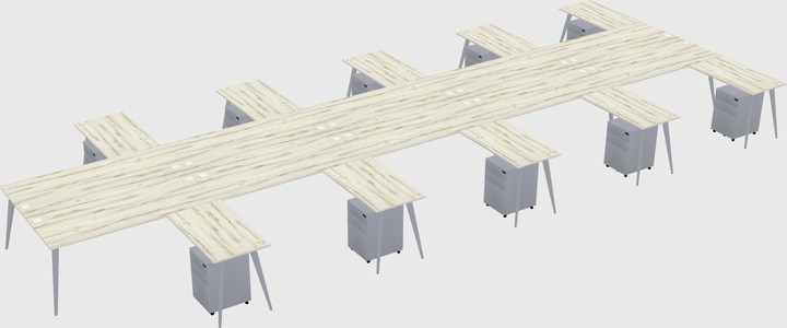 Shared l-shaped office desk system