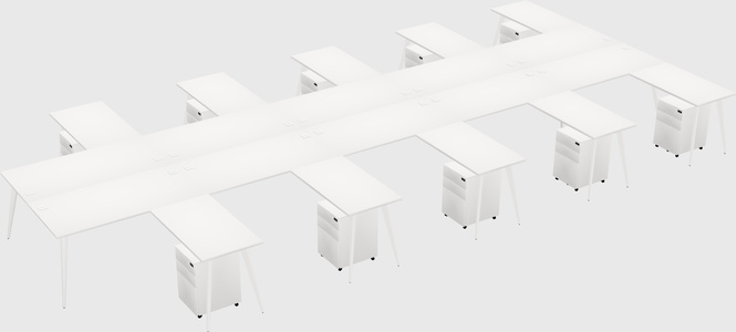 Shared l-shaped office desk system