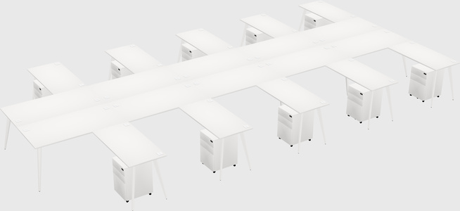 Shared l-shaped office desk system