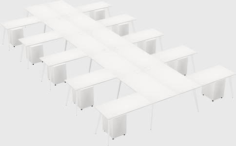 Shared l-shaped office desk system