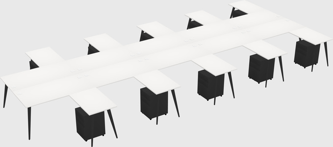 Shared l-shaped office desk system