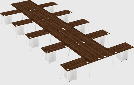 Shared l-shaped office desk system