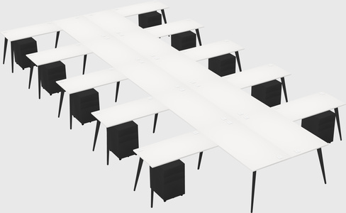 Shared l-shaped office desk system