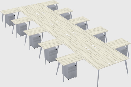 Shared l-shaped office desk system